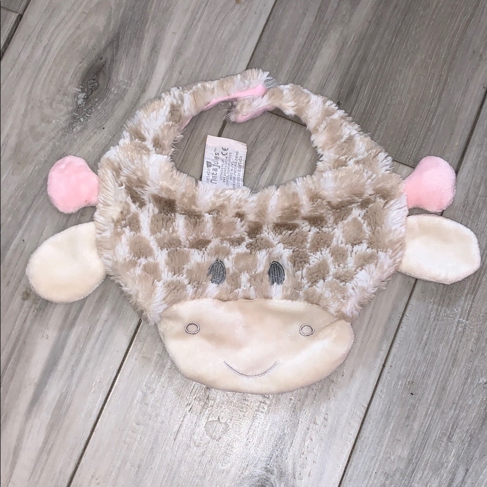 5️⃣ Adorable Animal Face Bib for Kids - Beige and Pink